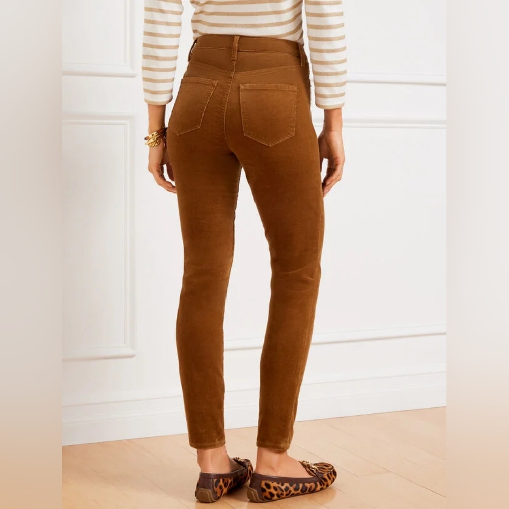 Talbots Corduroy High Waist Skinny Ankle Jegging, Twig Brown, Women's Size 6P - Picture 2 of 6